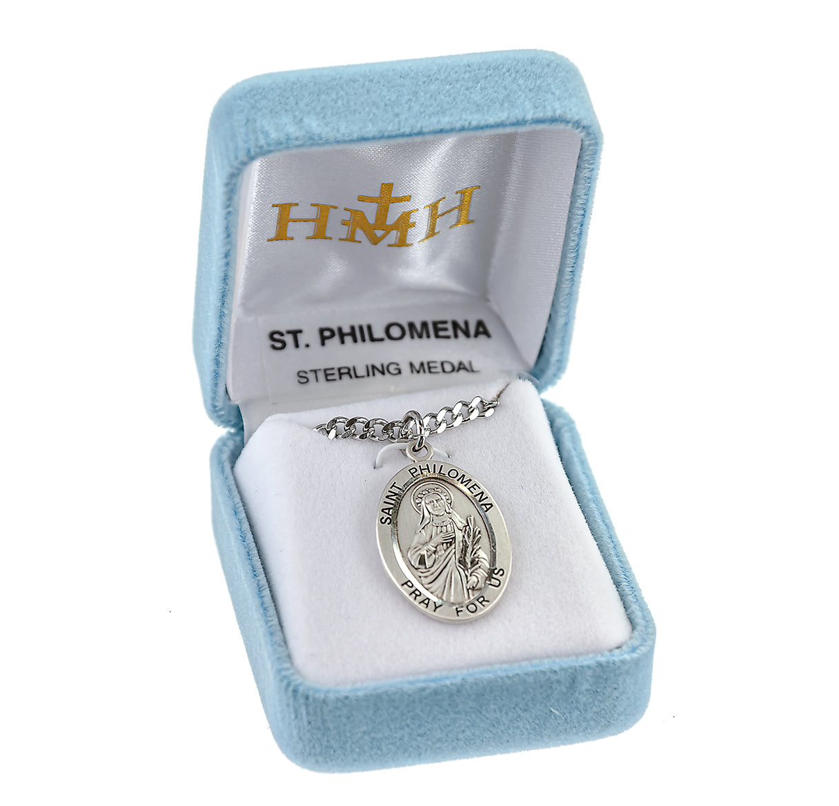 Patron Saint Philomena Oval Sterling Silver Medal