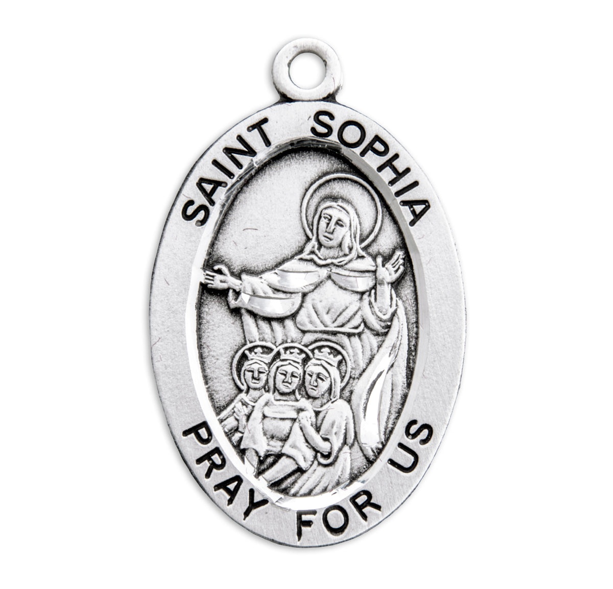 Patron Saint Sophia Oval Sterling Silver Medal