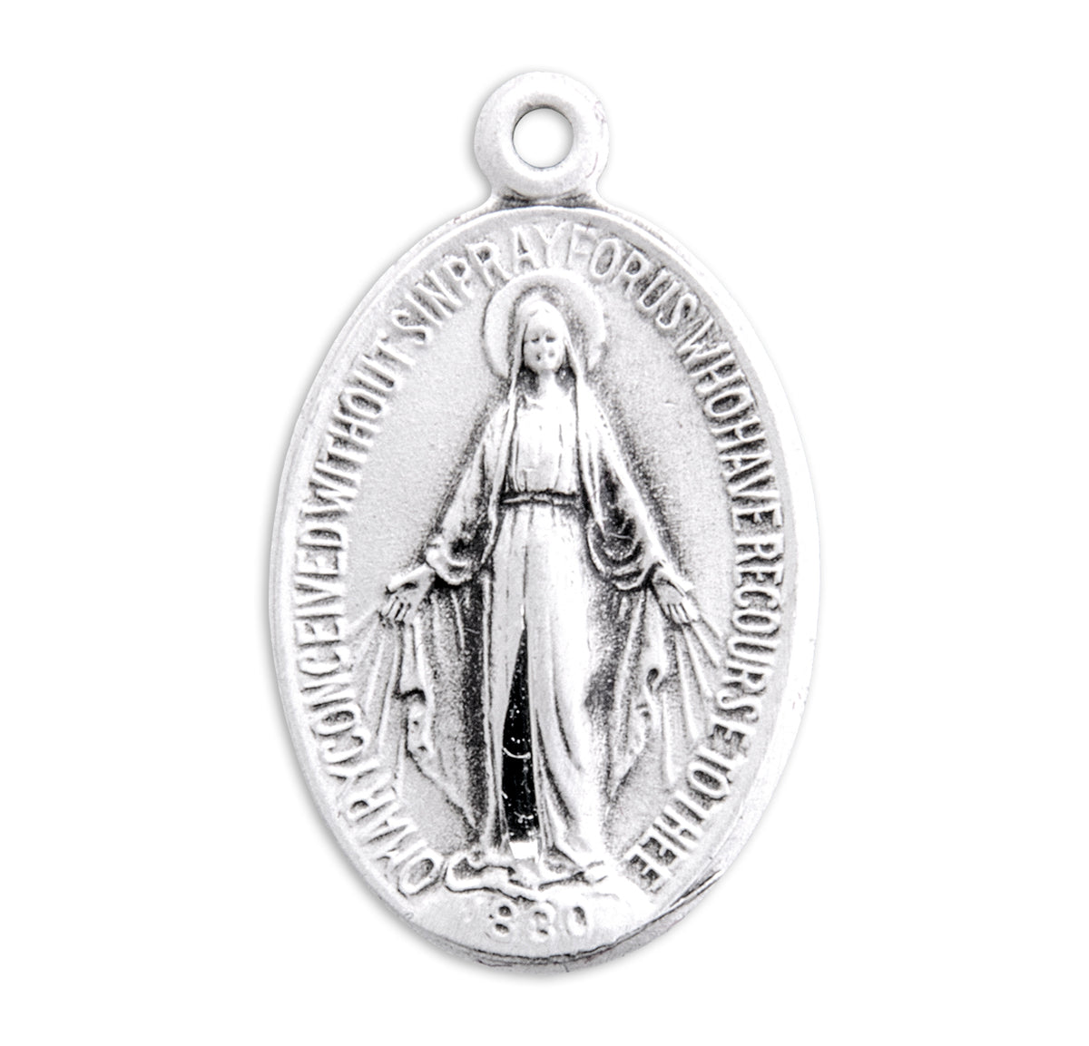 Sterling Silver Oval Miraculous Medal