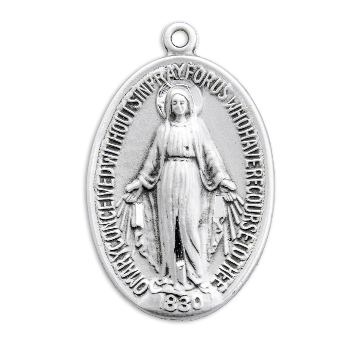 Sterling Silver Oval Miraculous Medal