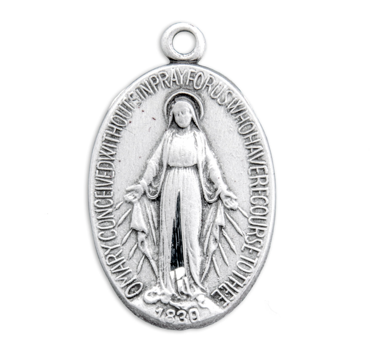 Sterling Silver Oval Miraculous Medal