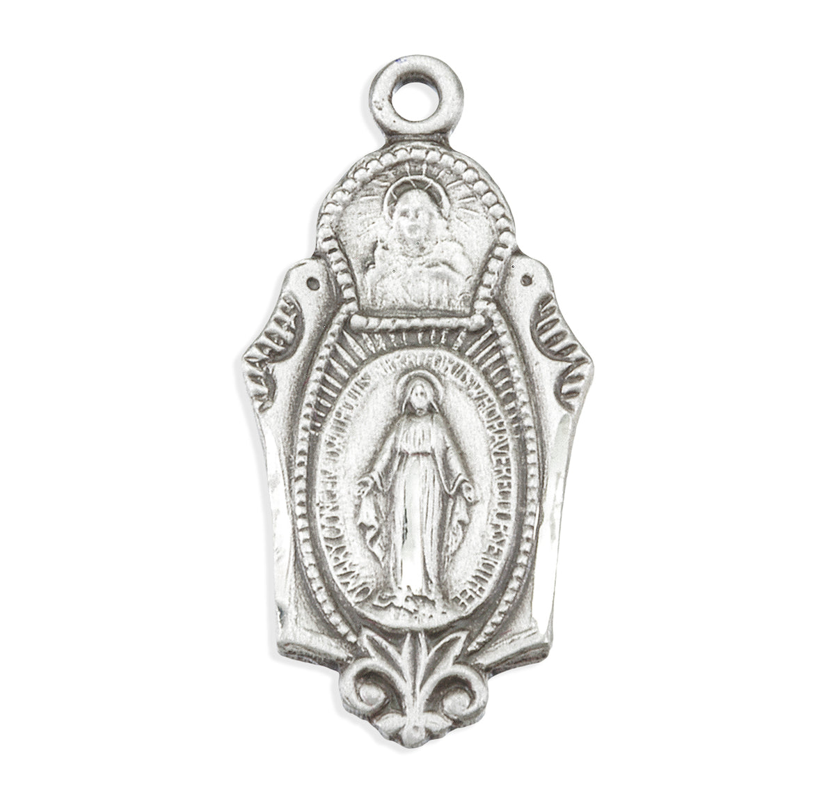 Sterling Silver Miraculous Medal Scapular Combination