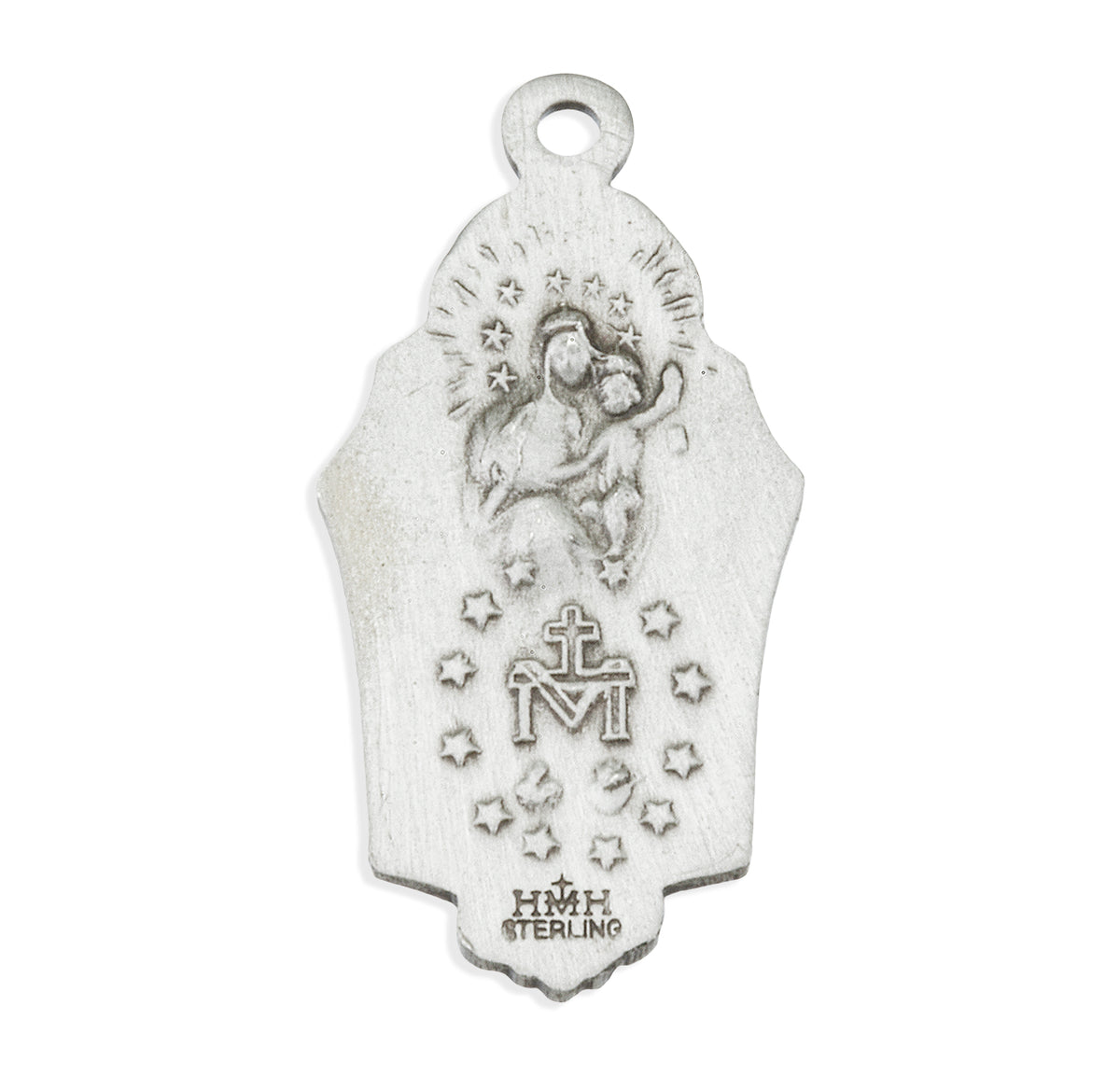 Sterling Silver Miraculous Medal Scapular Combination