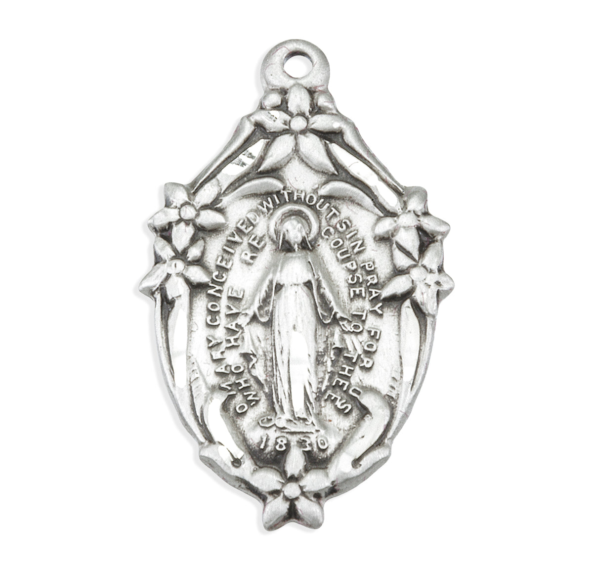 Sterling Silver Ornate Miraculous Medal