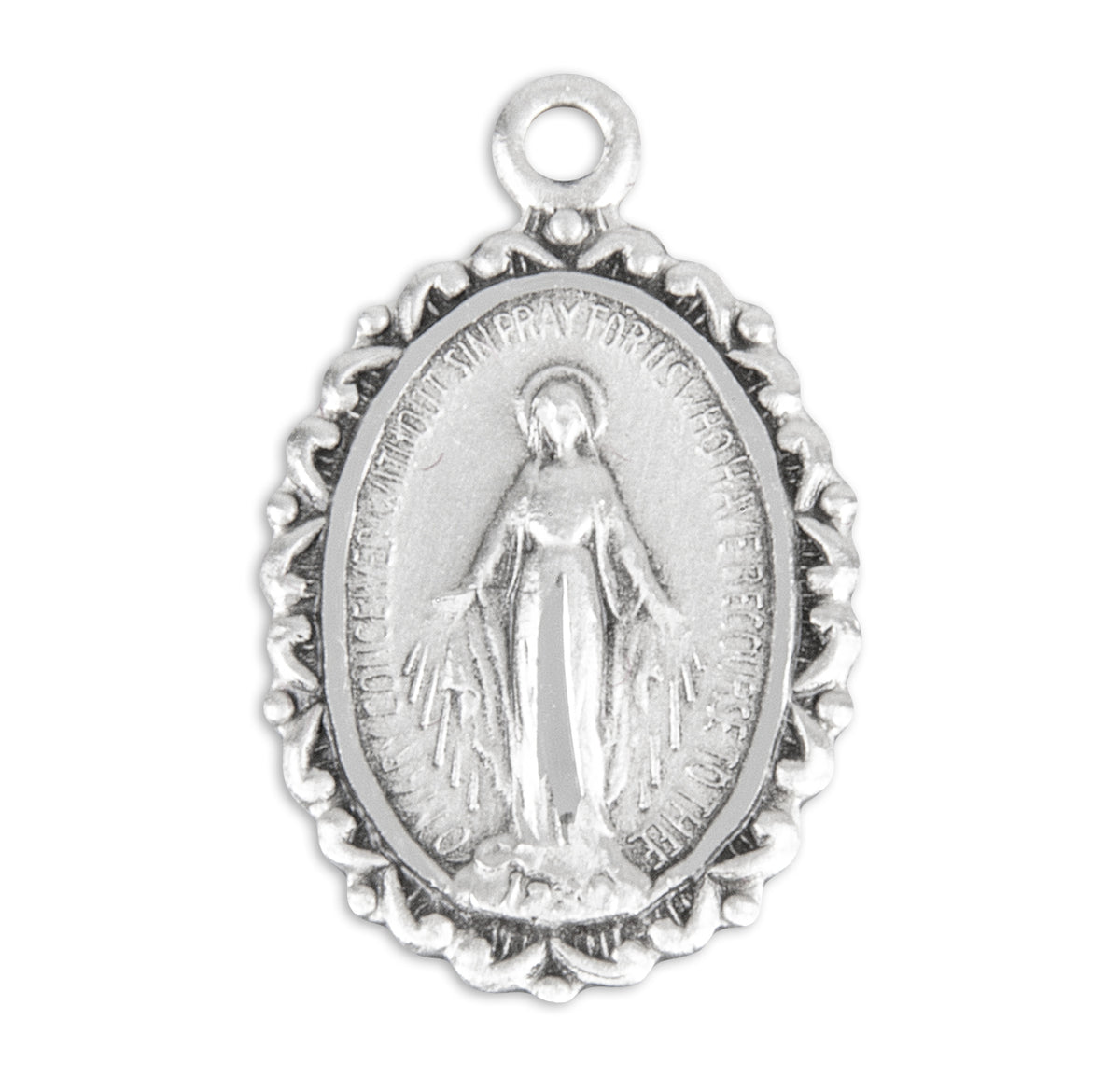 Sterling Silver Oval Miraculous Medal