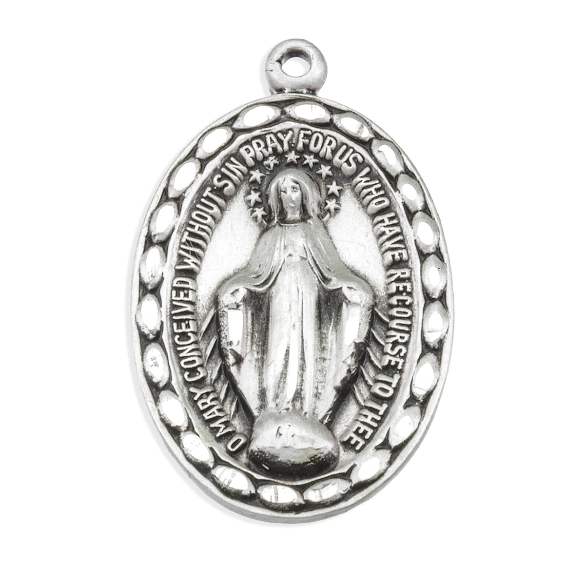Sterling Silver Oval Miraculous Medal