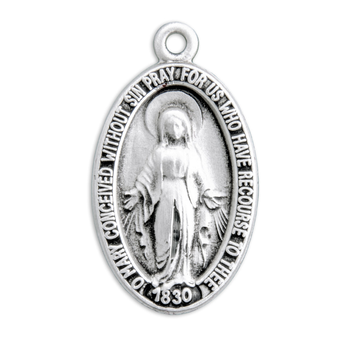 Sterling Silver Oval Miraculous Medal