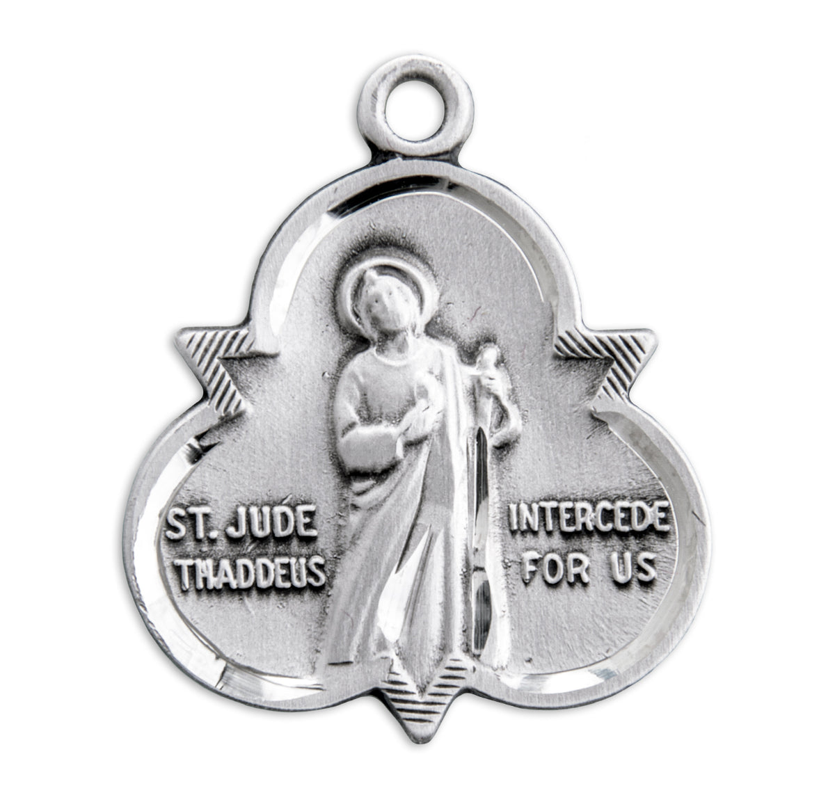 Saint Jude Thaddeus Sterling Silver Trinity Symbol Medal