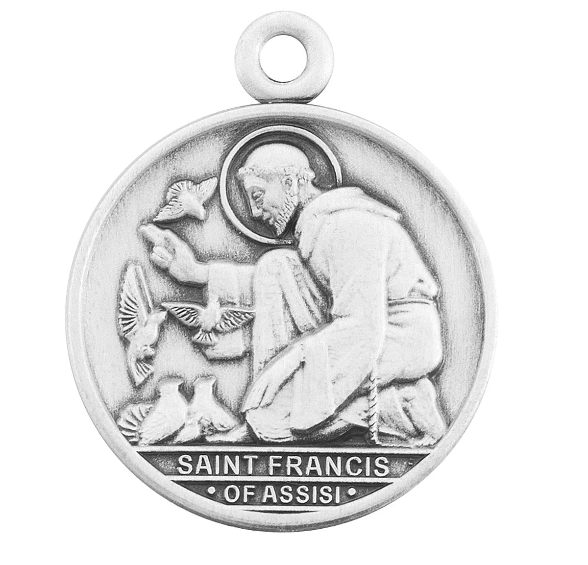 Saint Francis of Assisi Round Sterling Silver Medal