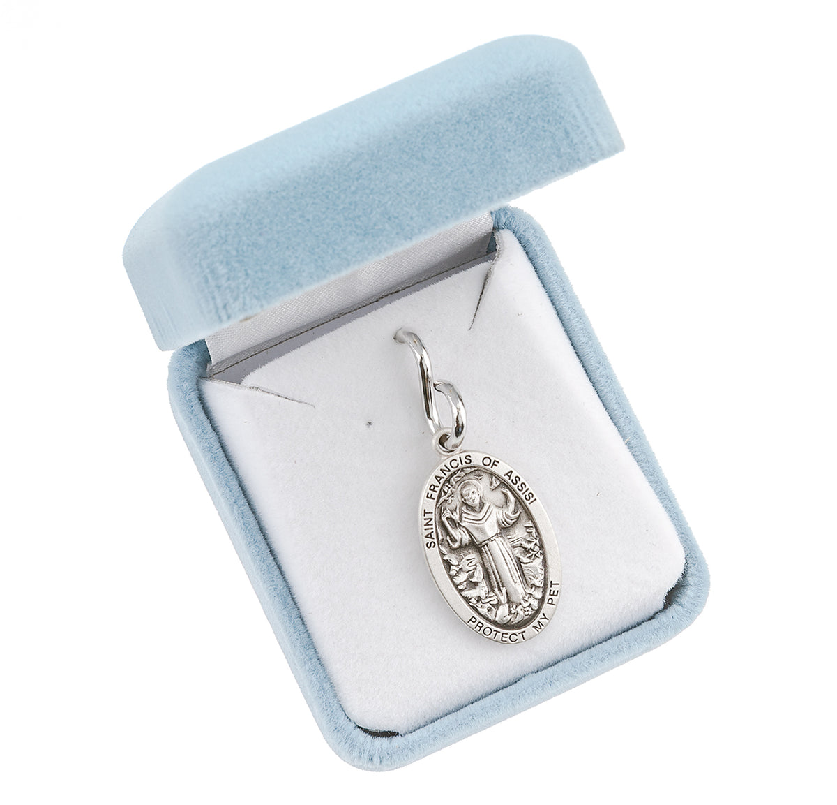 Saint Francis of Assisi Oval Sterling Silver Pet Medal