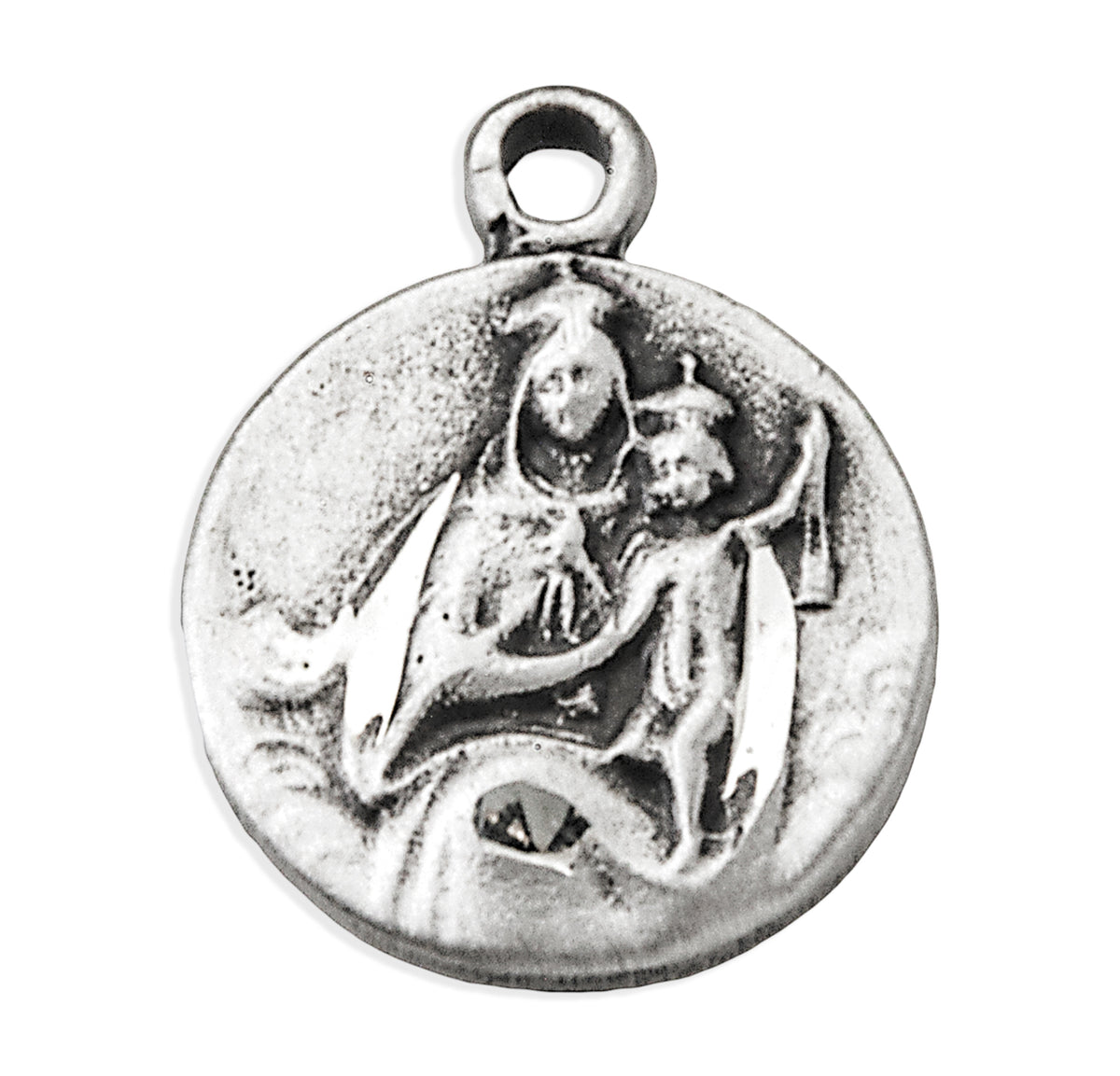 Sterling Silver Scapular Sacred Heart of Jesus Medal
