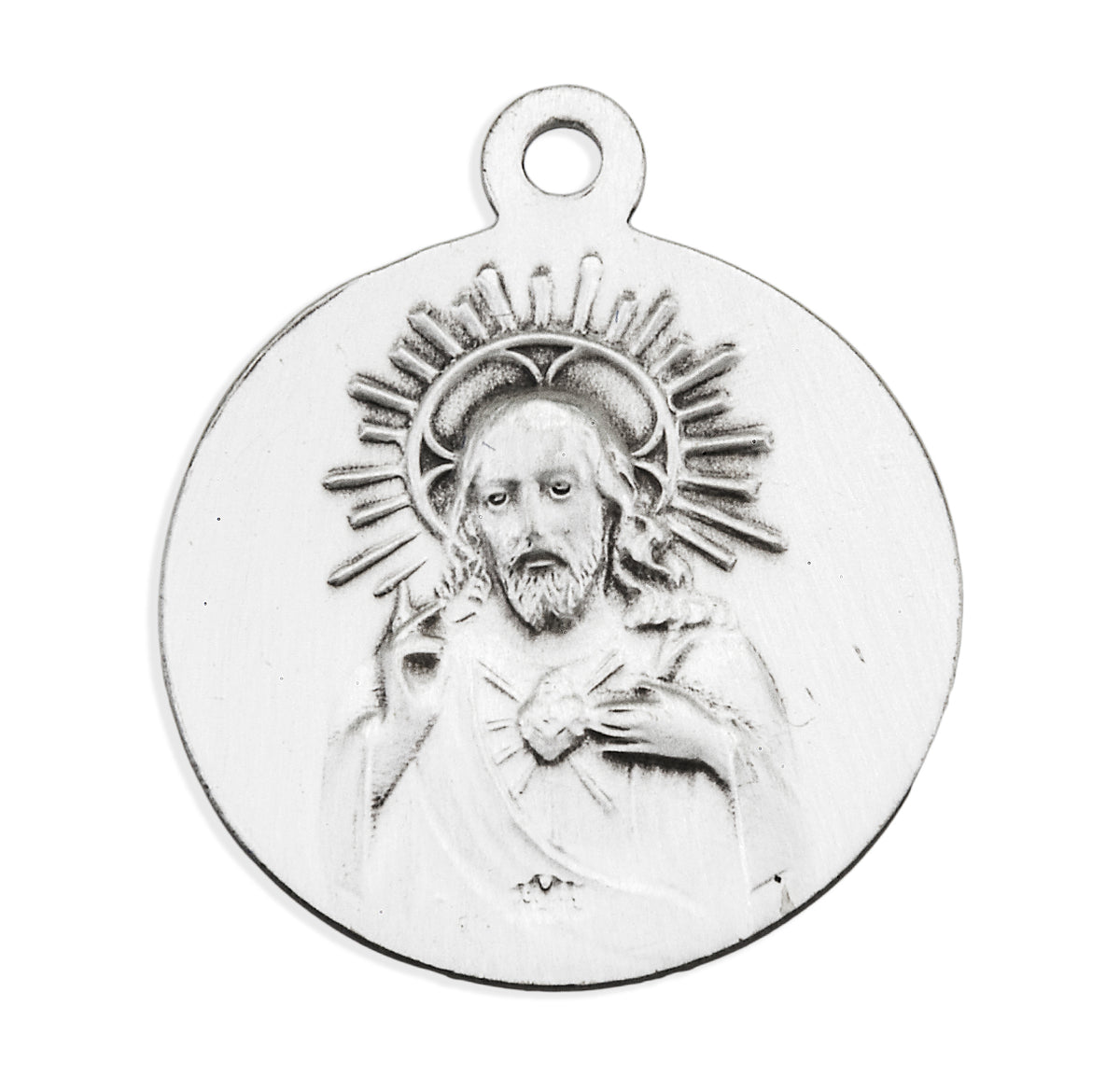 Immaculate Heart of Mary Round Sterling Silver Medal