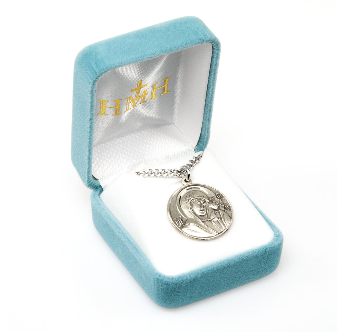 Madonna and Child Round Sterling Silver Medal