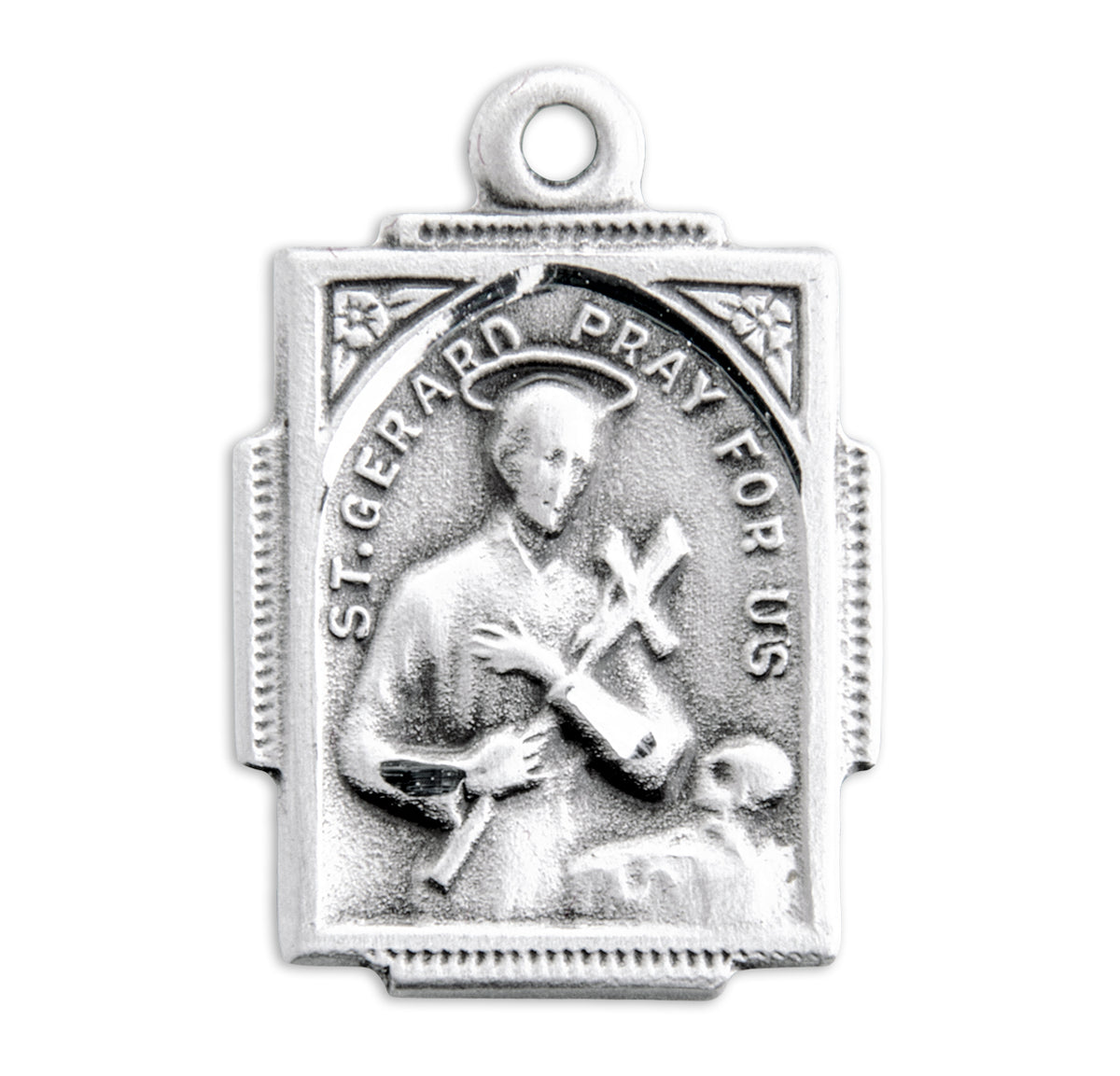 Saint Gerard Square Sterling Silver Medal