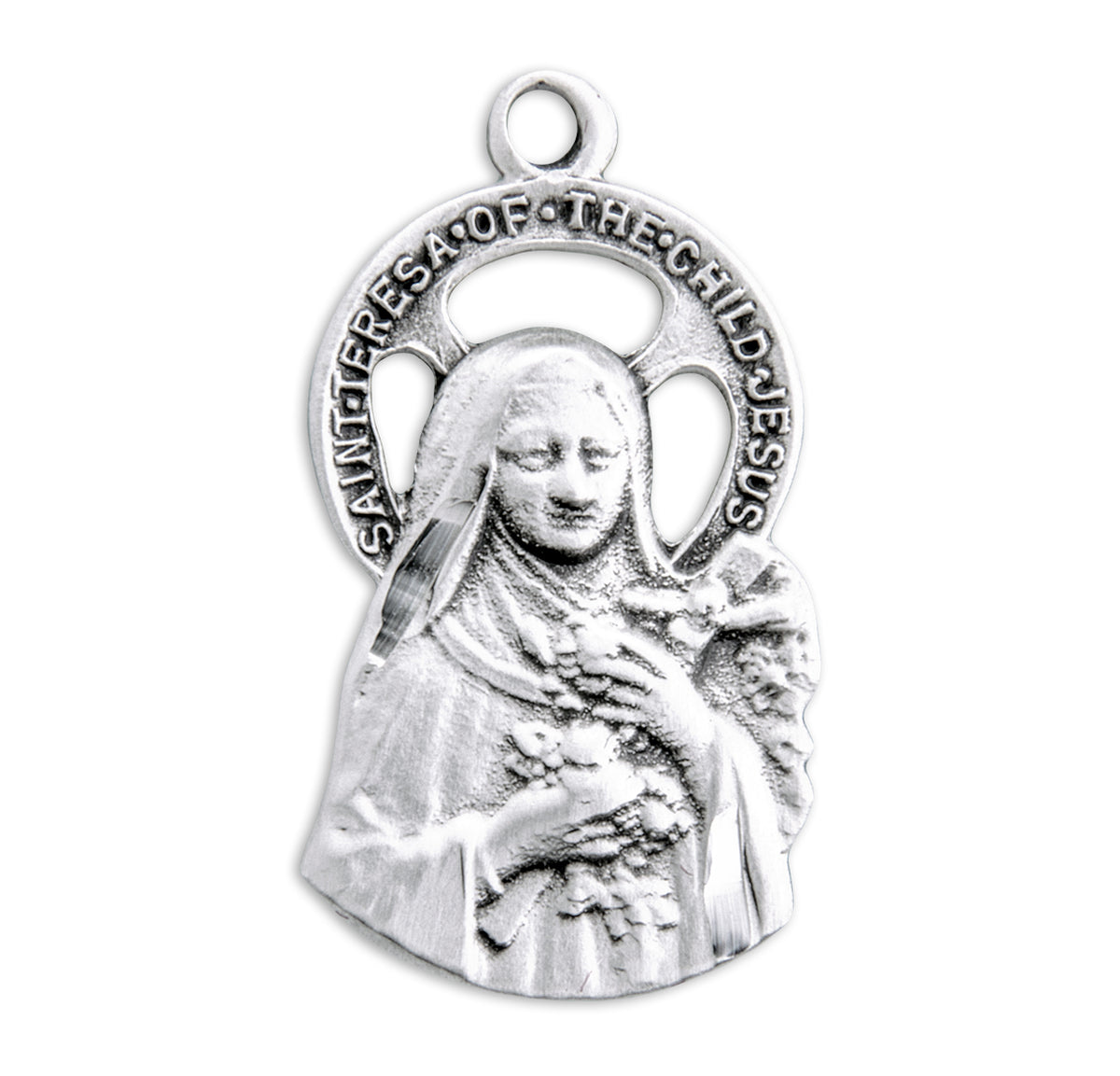 Saint Therese of Lisieux Cut Out Sterling Silver Medal