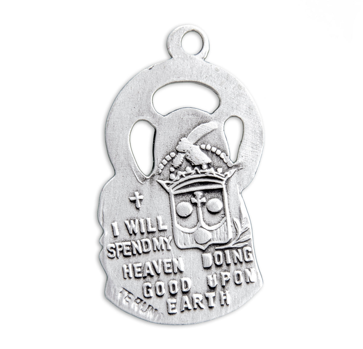 Saint Therese of Lisieux Cut Out Sterling Silver Medal