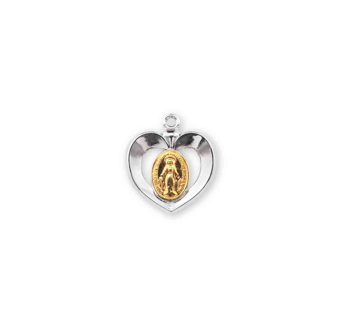 Sterling Silver Oval Two-Tone Miraculous Medal