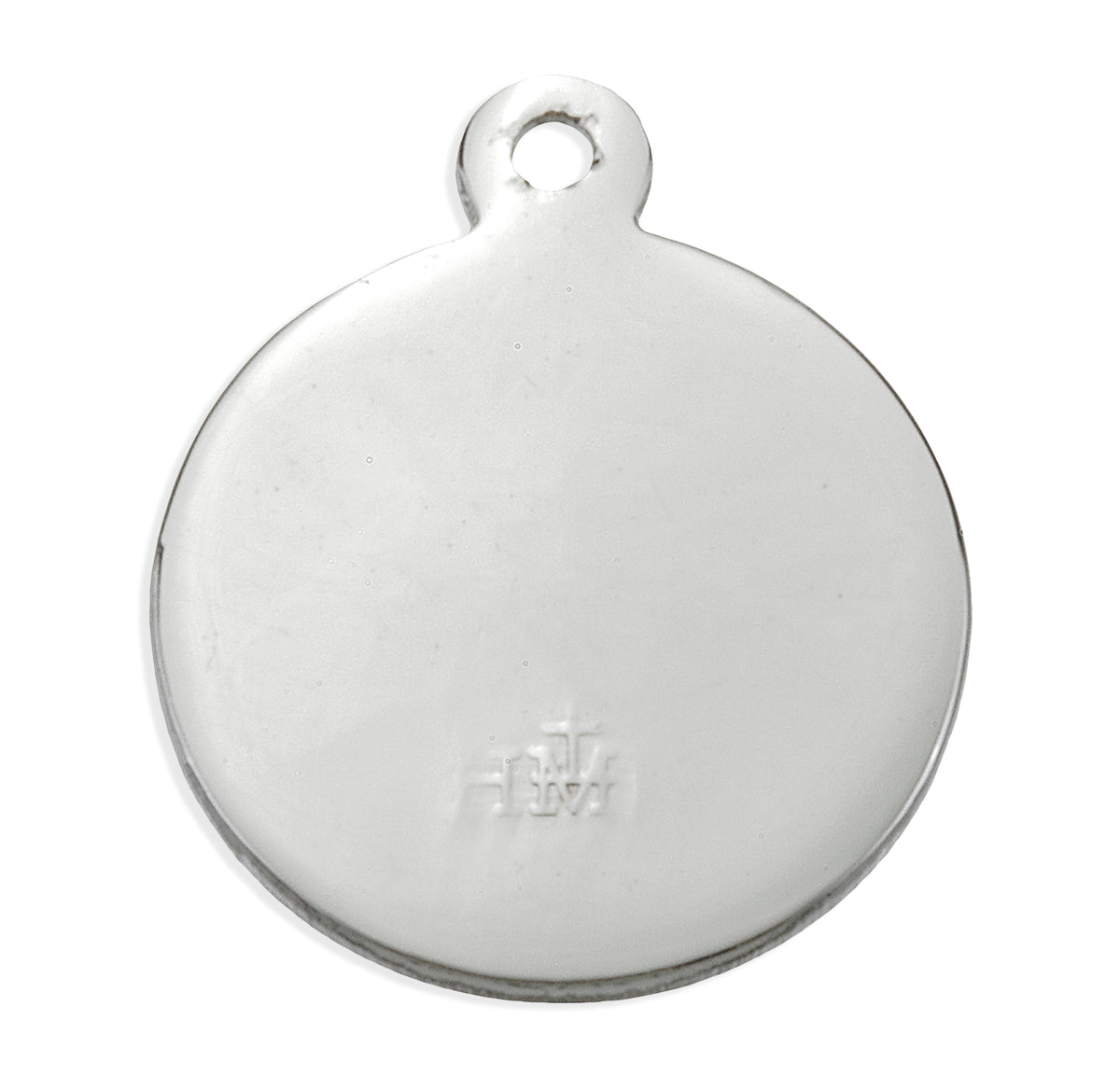 Sterling Silver Round Clover Cross Medal with Black Epoxy
