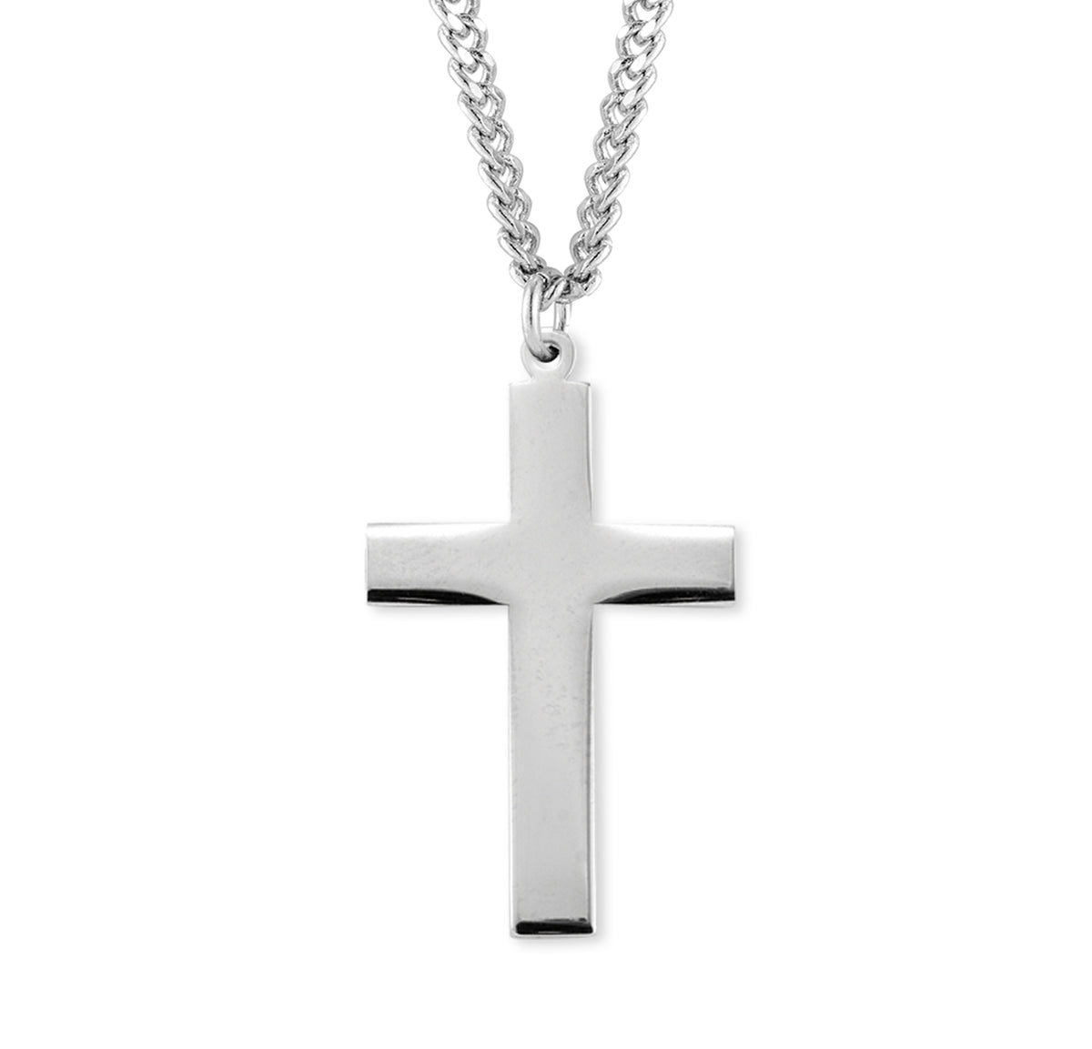 Swirl Tip Black Enameled Sterling Silver Cross
