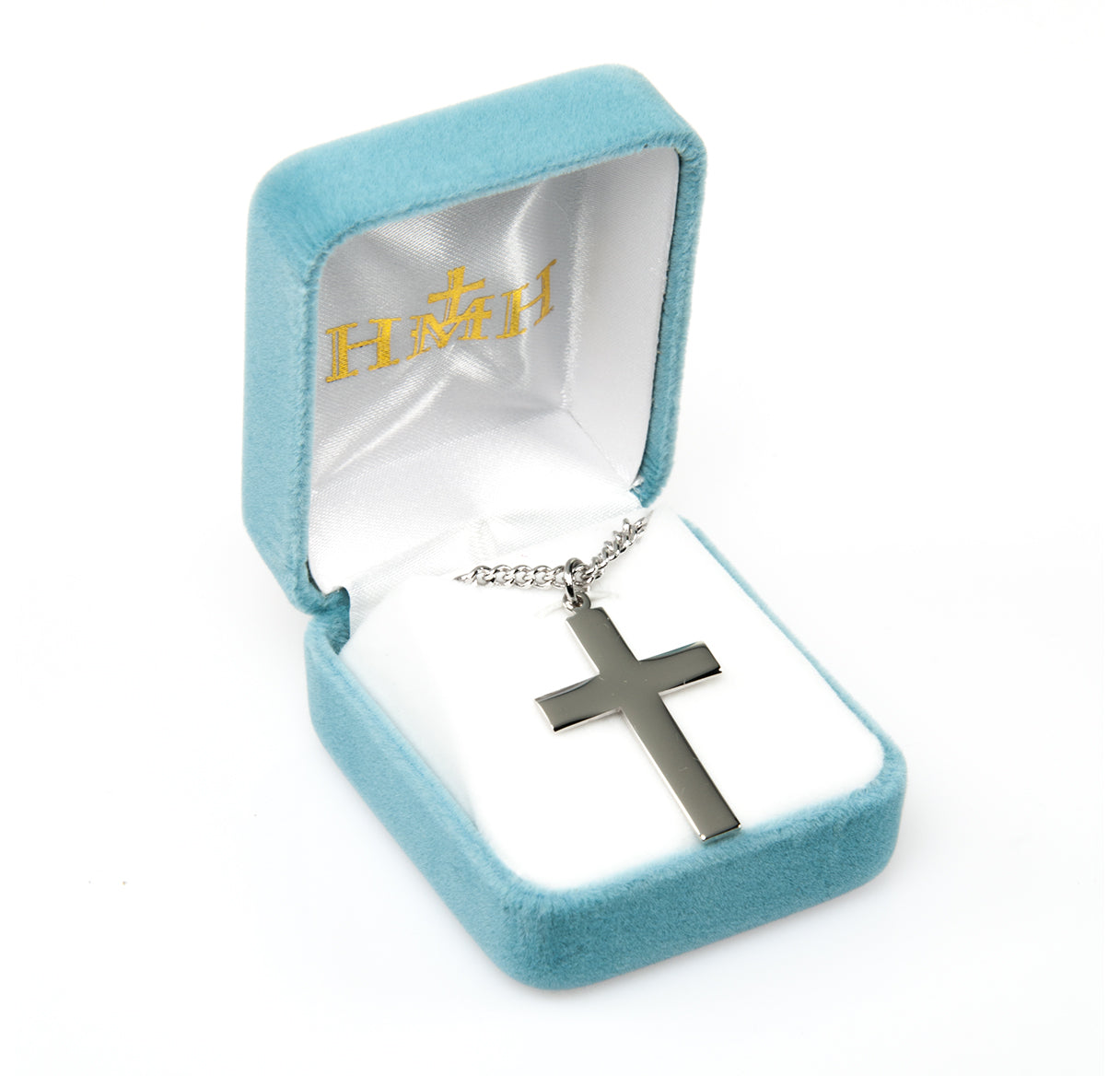 Swirl Tip Black Enameled Sterling Silver Cross