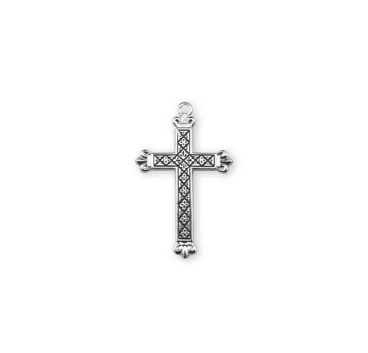 Sterling Silver Black Enameled Cross