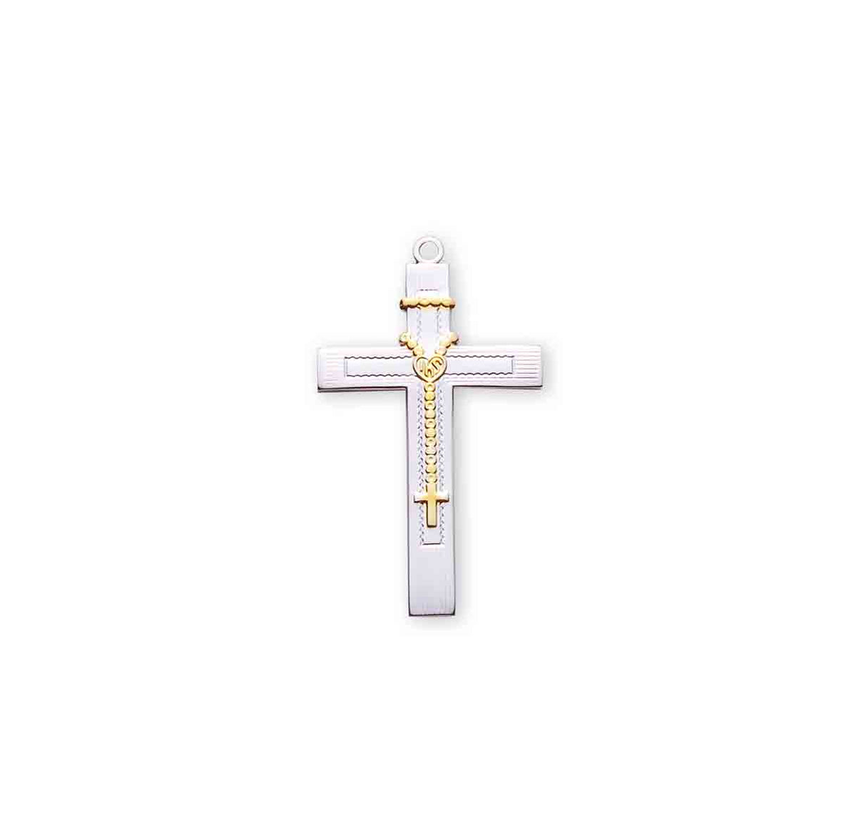 Two Tone Sterling Silver Cross