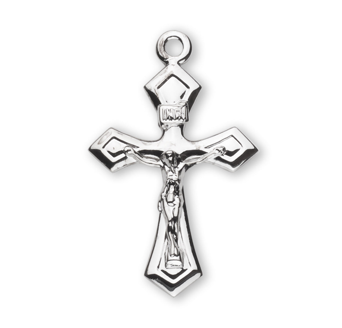 Pointed Tapered Sterling Silver Crucifix
