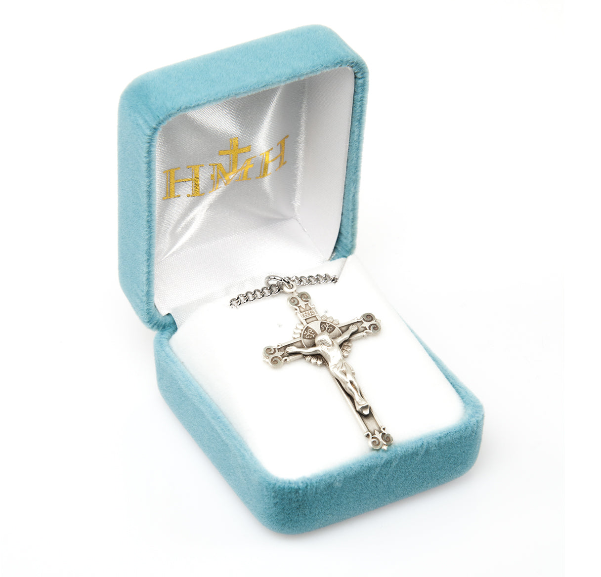 Sterling Silver Swirl Tip Crucifix