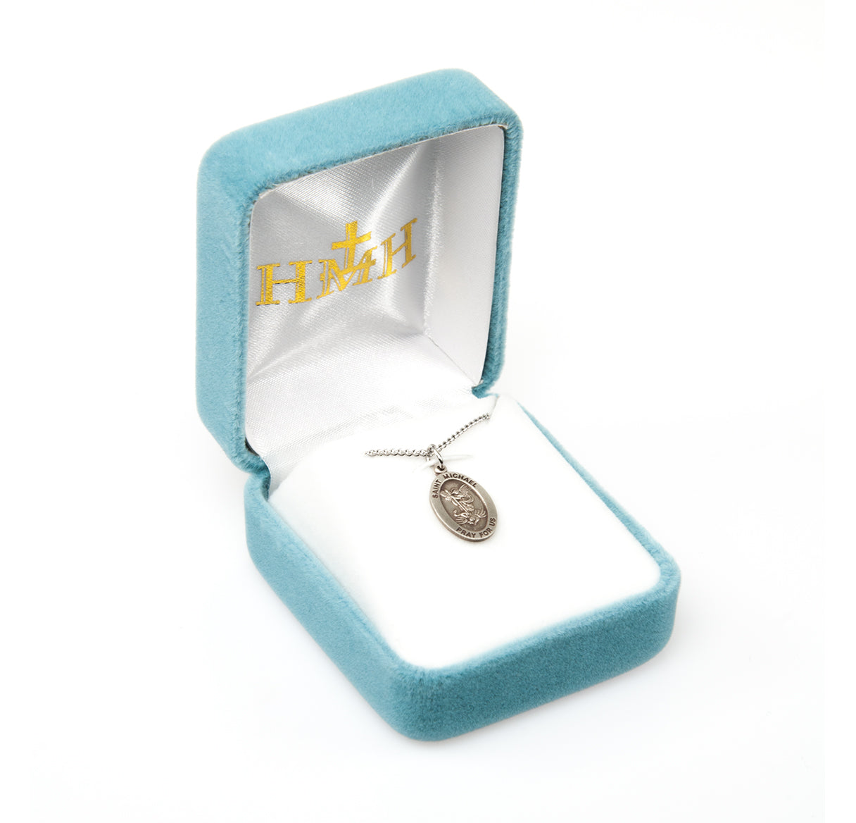 Saint Michael Archangel Oval Sterling Silver Medal