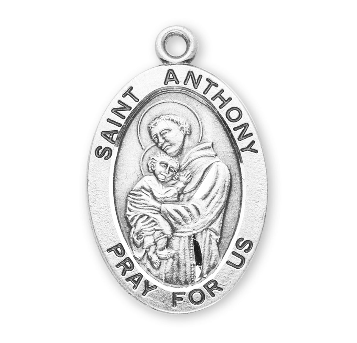 Patron Saint Anthony Oval Sterling Silver Medal