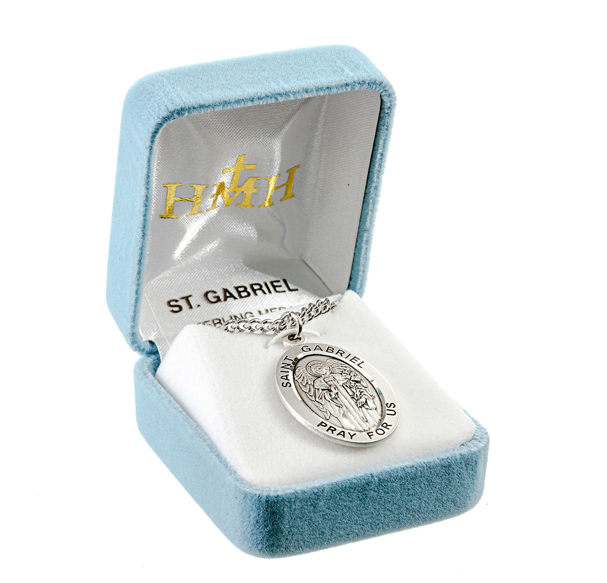 Patron Saint Gabriel Oval Sterling Silver Medal