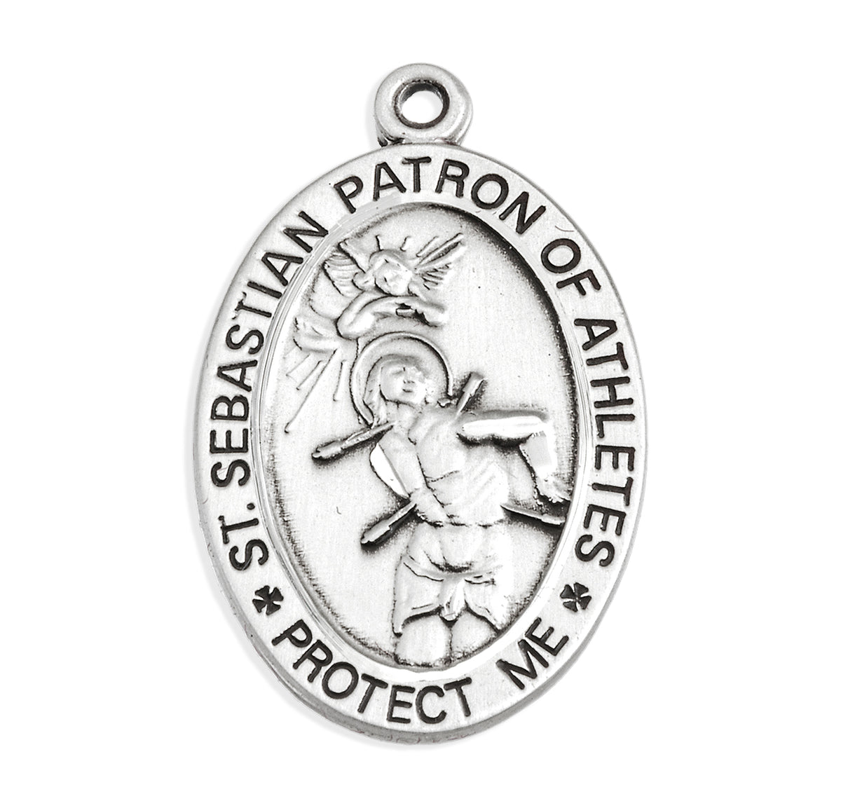 Saint Sebastian Oval Sterling Silver Tennis Male Athlete Medal