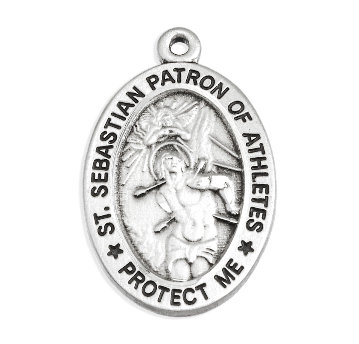 Saint Sebastian Oval Sterling Silver Female Tennis Athlete Medal