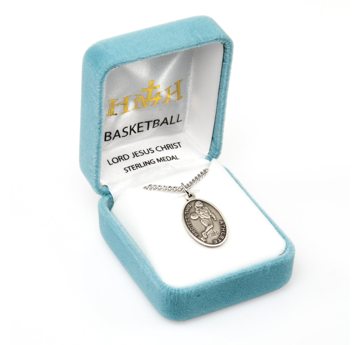 Lord Jesus Christ Oval Sterling Silver Female Basketball Athlete Medal