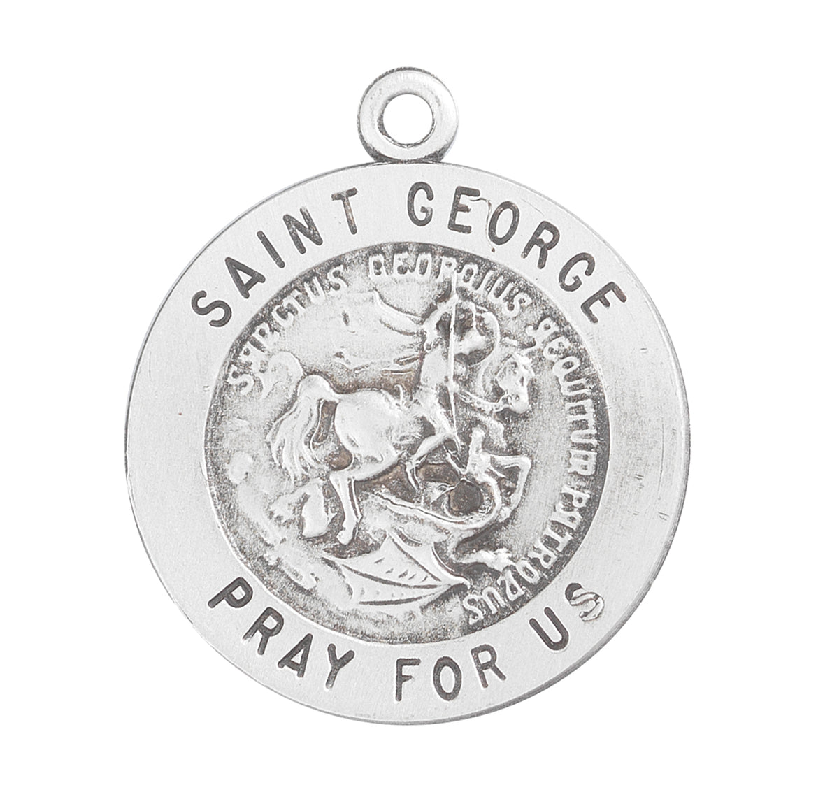 Patron Saint George Round Sterling Silver Medal