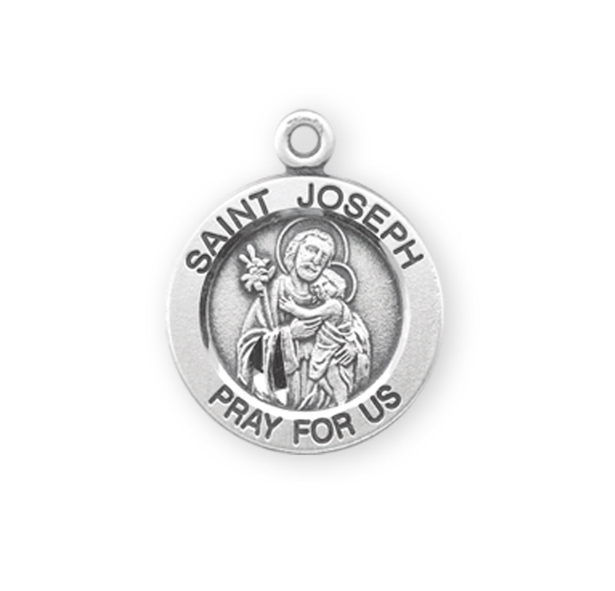 Patron Saint Joseph Round Sterling Silver Medal