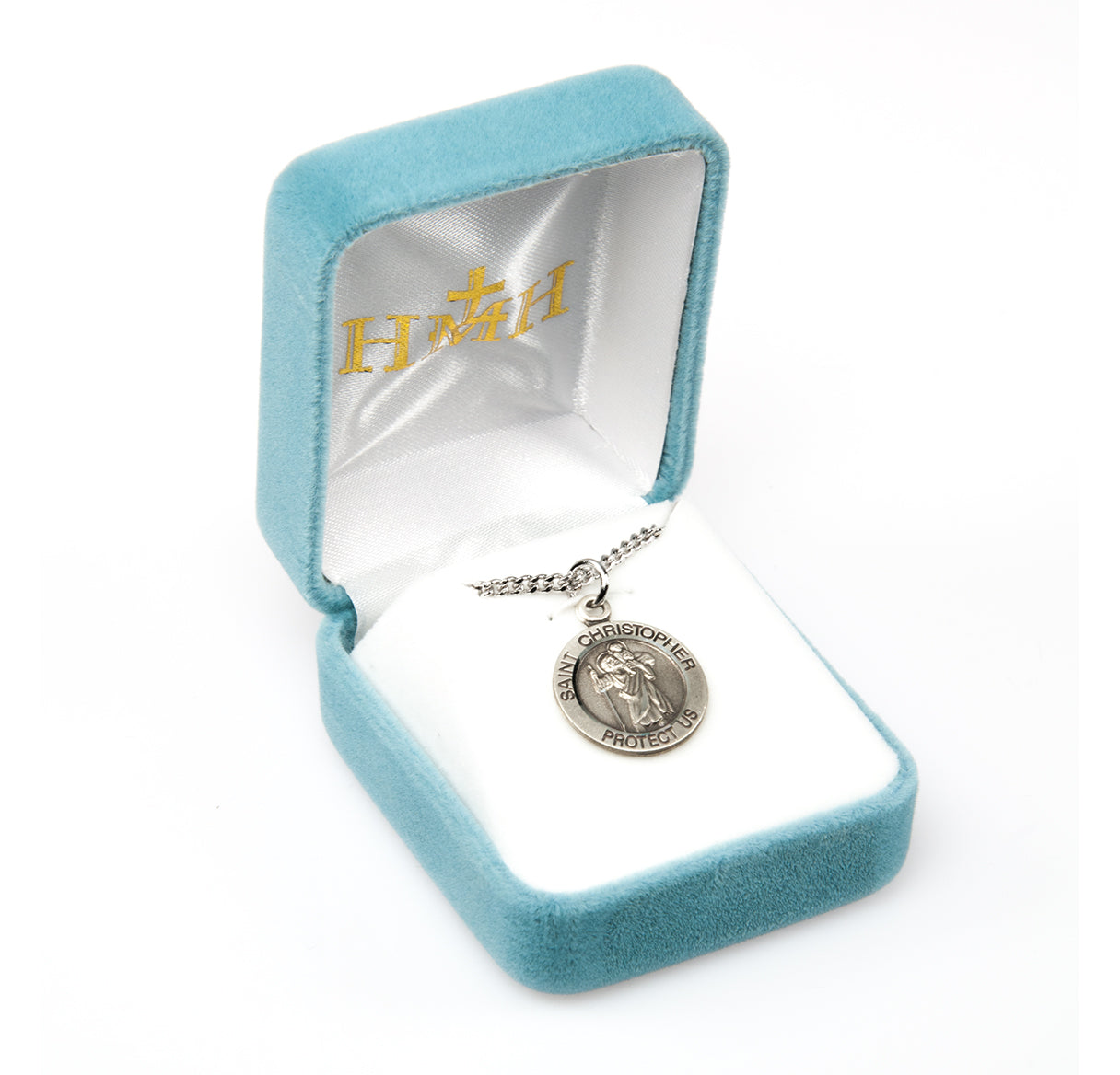 Patron Saint Christopher Round Sterling Silver Medal