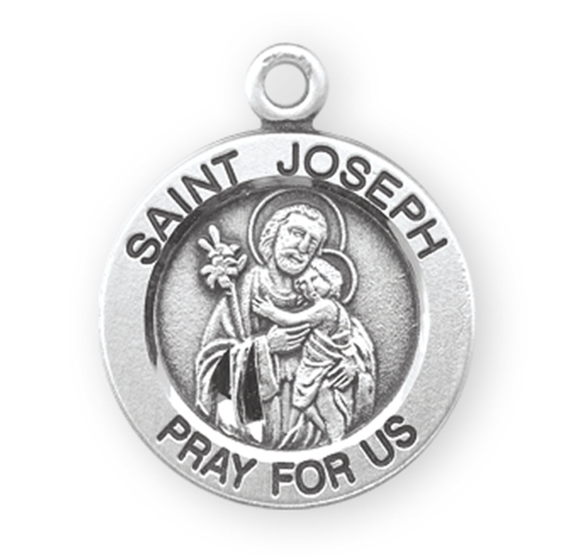 Patron Saint Joseph Round Sterling Silver Medal