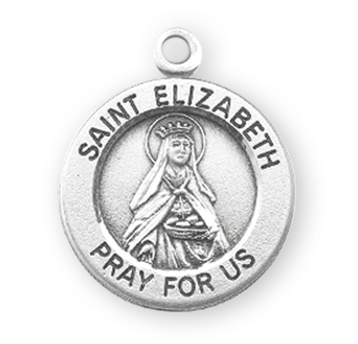 Patron Saint Elizabeth Round Sterling Silver Medal