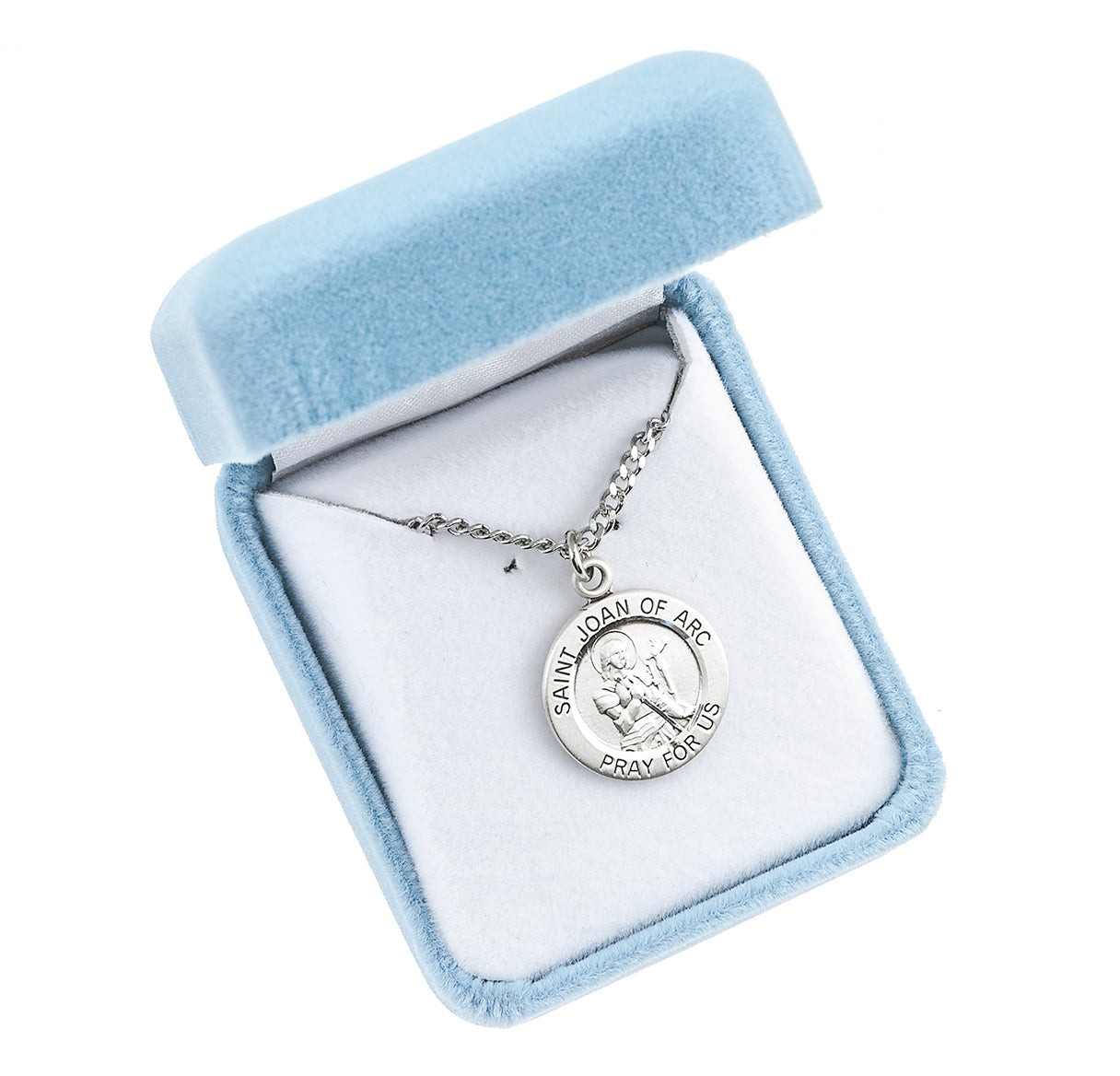 Patron Saint Joan of Arc Round Sterling Silver Medal