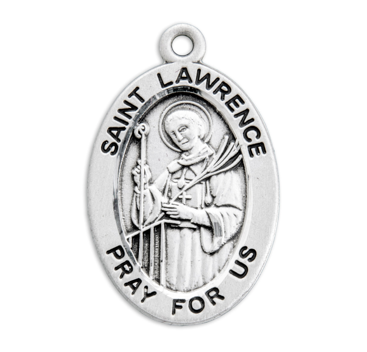 Patron Saint Lawrence Oval Sterling Silver Medal