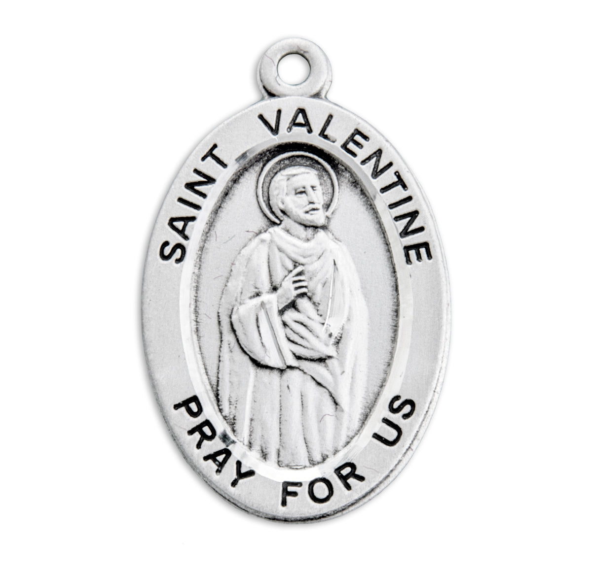 Saint Valentine Oval Sterling Silver Medal