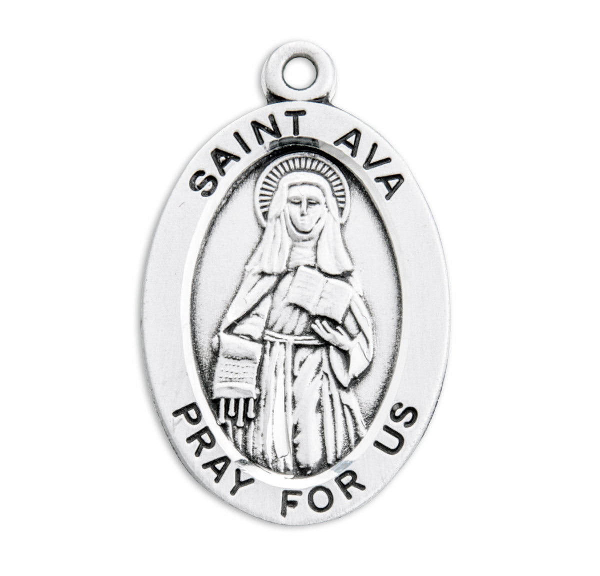 Patron Saint Ava Oval Sterling Silver Medal