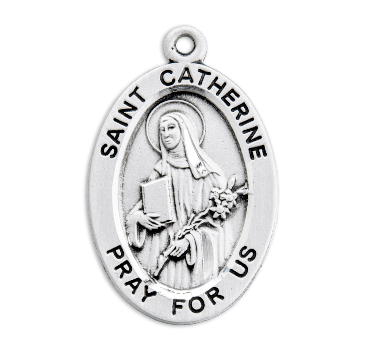 Patron Saint Catherine of Siena Oval Sterling Silver Medal