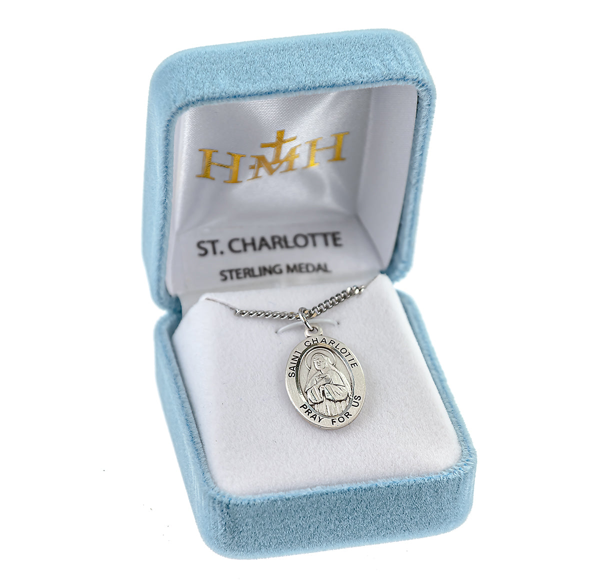 Patron Saint Charlotte Oval Sterling Silver Medal