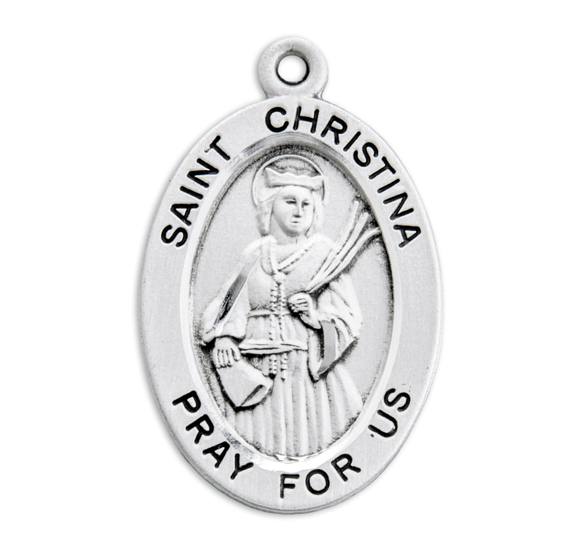 Patron Saint Christina Oval Sterling Silver Medal