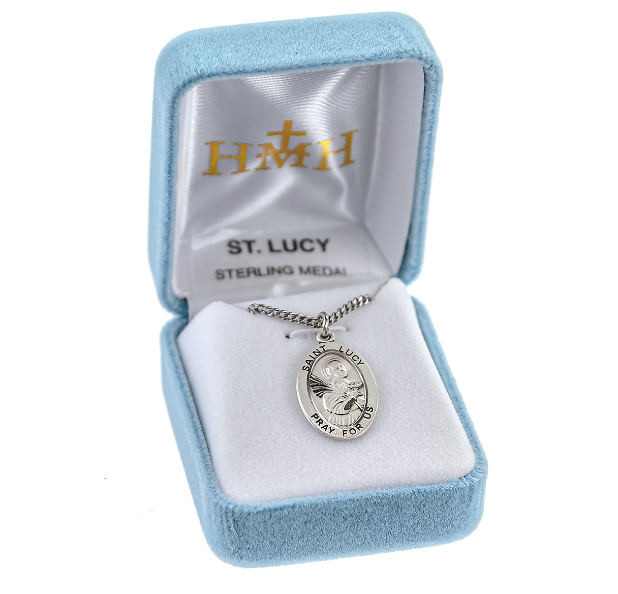 Patron Saint Lucy Oval Sterling Silver Medal