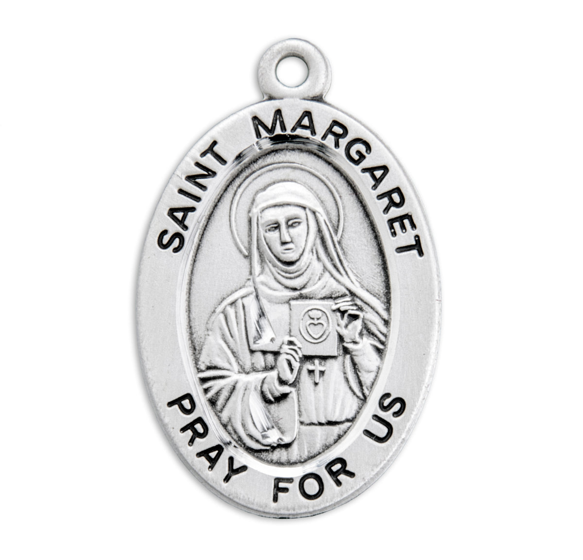 Patron Saint Margaret Oval Sterling Silver Medal