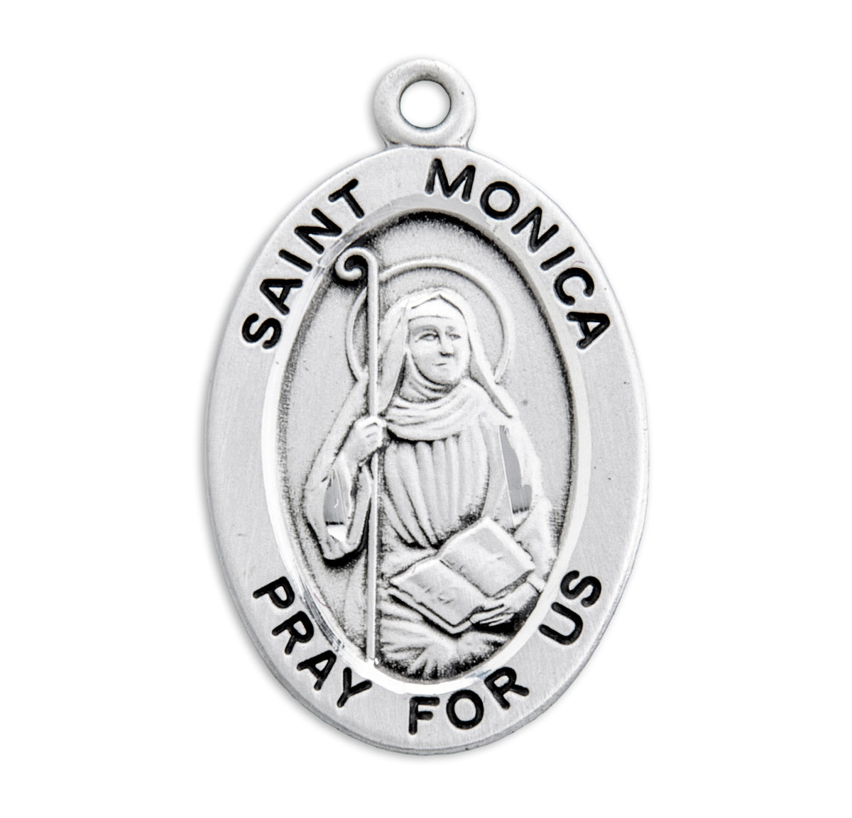 Patron Saint Monica Oval Sterling Silver Medal