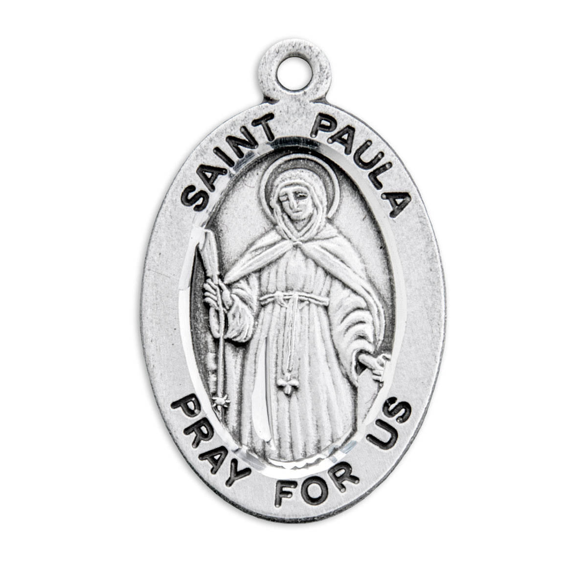 Patron Saint Paula Oval Sterling Silver Medal